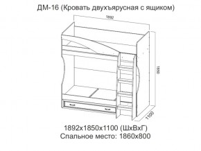 ДМ-16 Кровать двухъярусная с ящиком в Чебаркуле - chebarkul.магазин96.com | фото