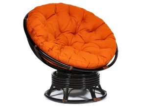 Кресло-качалка Papasan w 23/01 B с подушкой Antique brown, ткань Оранжевый в Чебаркуле - chebarkul.магазин96.com | фото