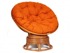 Кресло-качалка Papasan w 23/01 B с подушкой Cognac, ткань Оранжевый в Чебаркуле - chebarkul.магазин96.com | фото