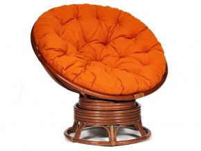 Кресло-качалка Papasan w 23/01 B с подушкой Pecan, ткань Оранжевый в Чебаркуле - chebarkul.магазин96.com | фото